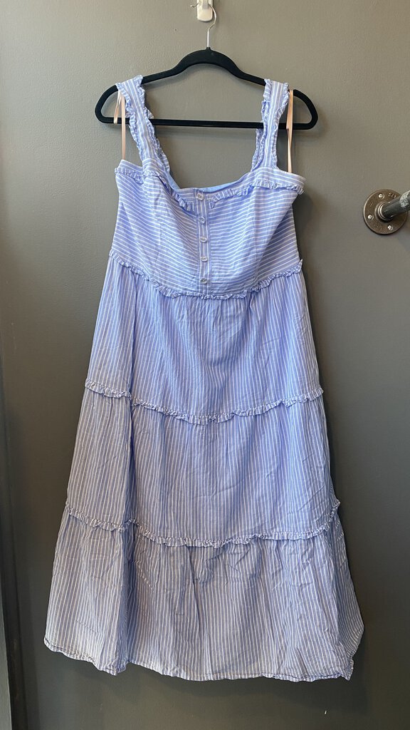 Stiped Tiered Midi Dress