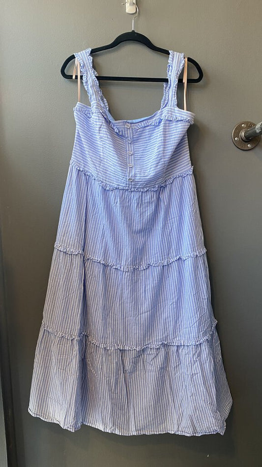 Stiped Tiered Midi Dress