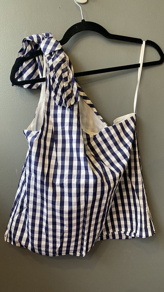 Gingham 1 Shoulder Top