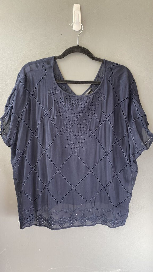 Silk Eyelet Boxy Blouse