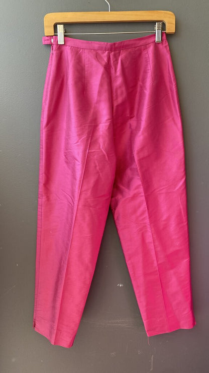 Petite Silk Straight Leg Pants