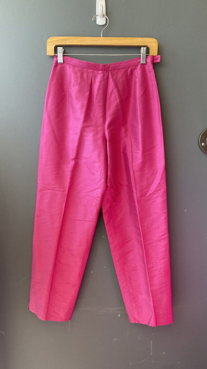 Petite Silk Straight Leg Pants