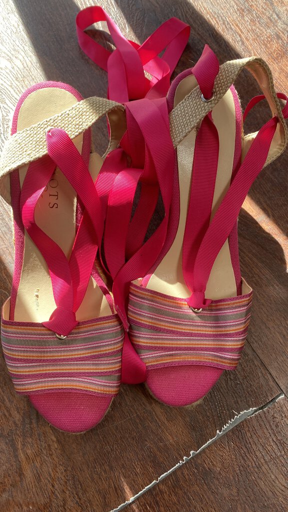 Striped Espadrille Wedges