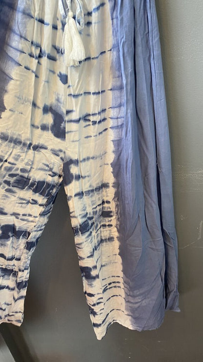 Tie Dye Strapless Crop Jumpsuit