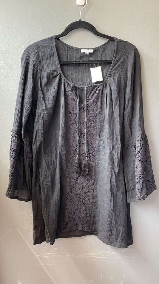 Lace Inlay Gauze Tunic