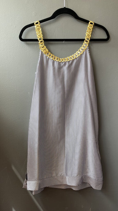 Gold Trim Stripe Bubble Dress