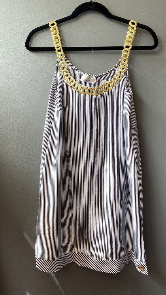 Gold Trim Stripe Bubble Dress