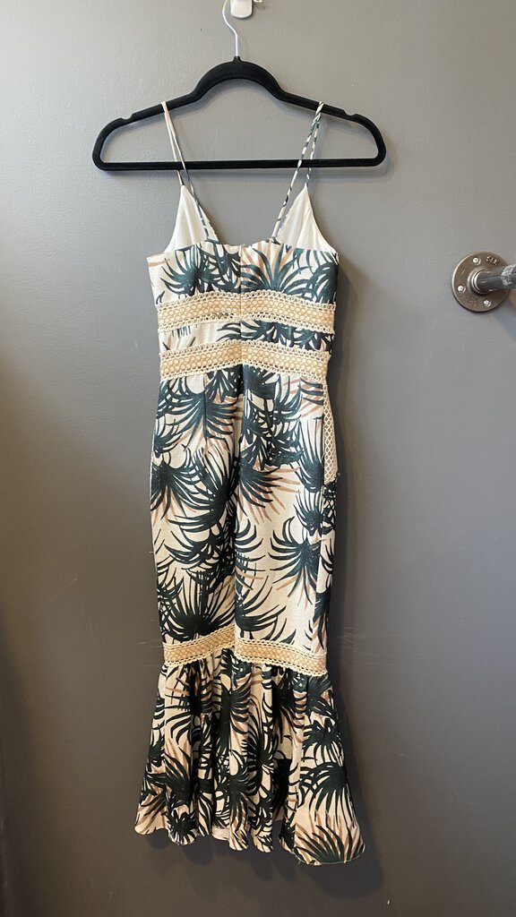 Tropical Cutouts Mermaid Midi Dress