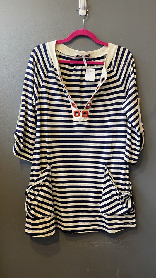 Striped Gromet Tunic Coverup