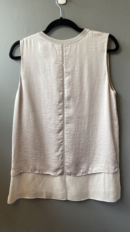 Silk Rib Trim Tank Blouse