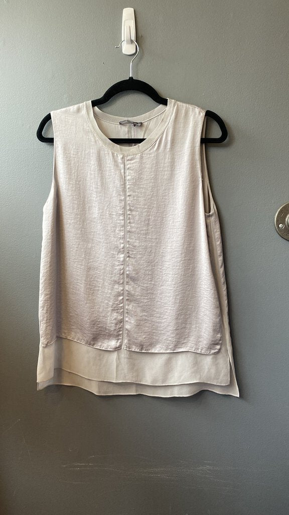 Silk Rib Trim Tank Blouse