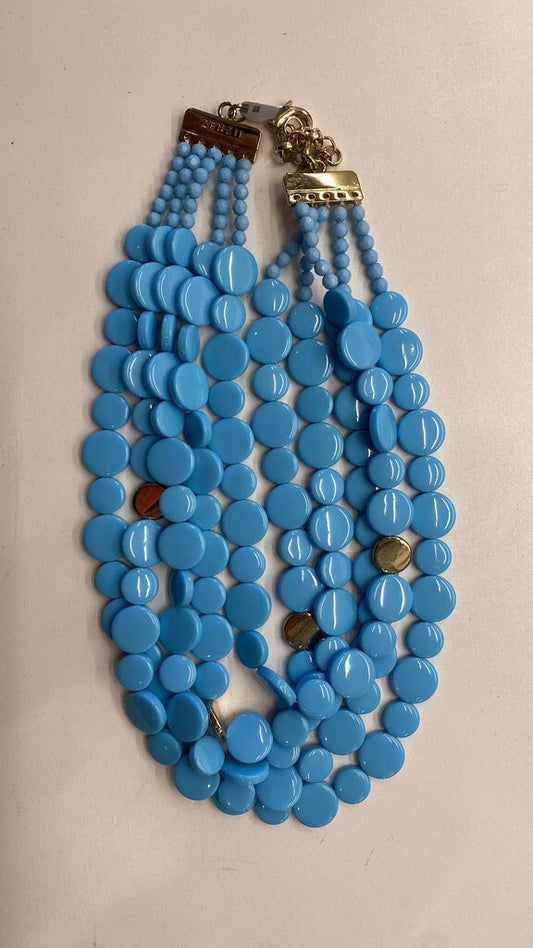 Turquoise Flat Beaded Necklace