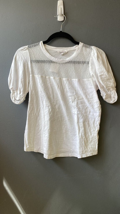 Mesh Detail Puff Sleeve Tee