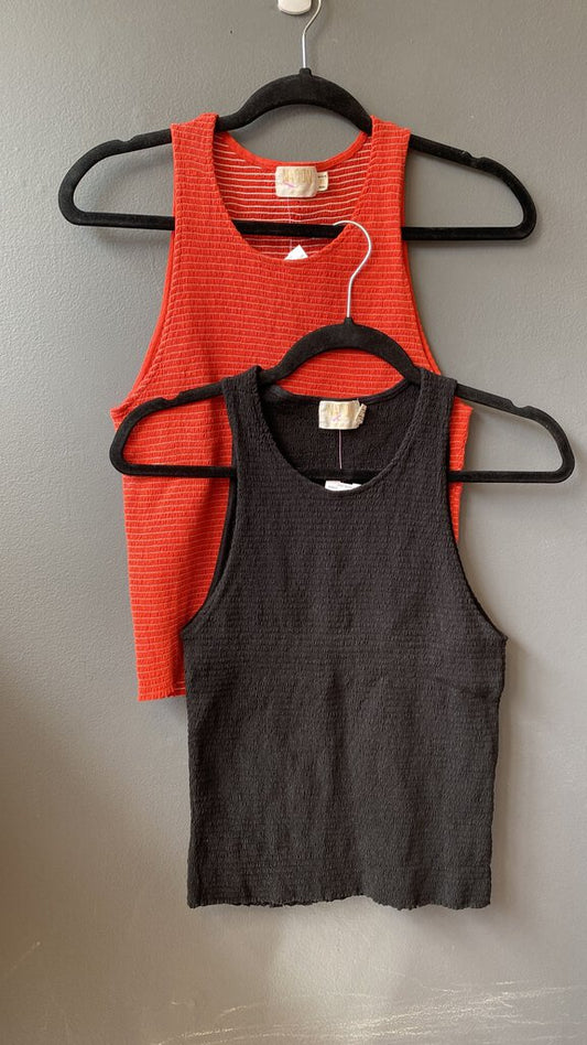 Smocked High Neck Tank