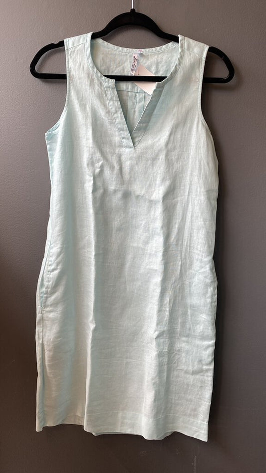 Notch neck Linen Shift Dress