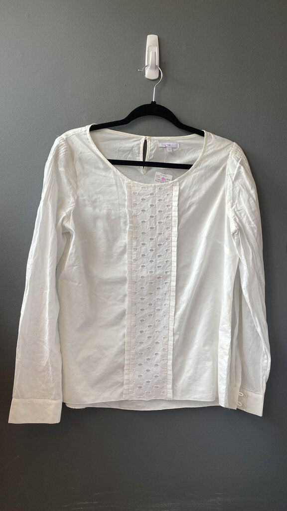 Eyelet Panel White Blouse