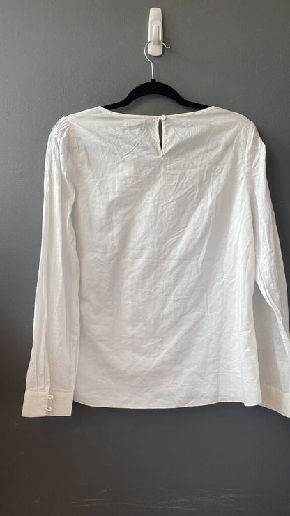 Eyelet Panel White Blouse