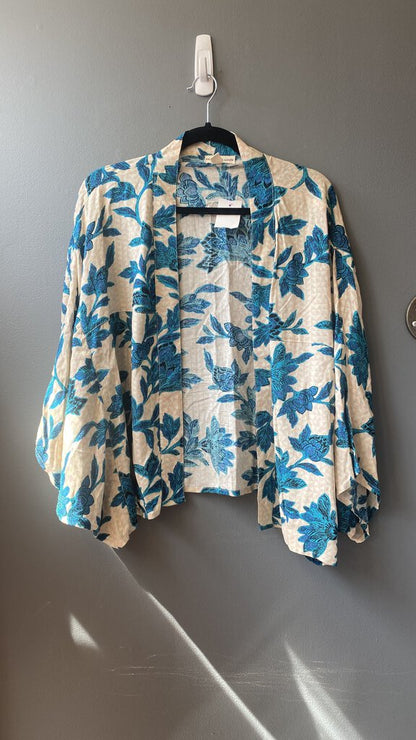 Botanical Print Crop Kimono