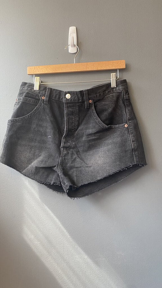 Black Denim Cutoff Shorts