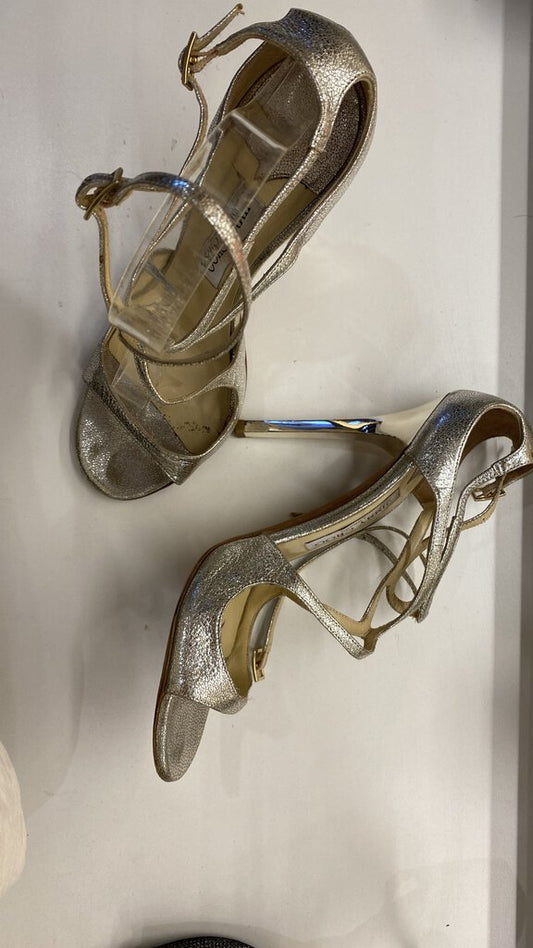 Strappy Silver Lang Heels (sz 38.5)