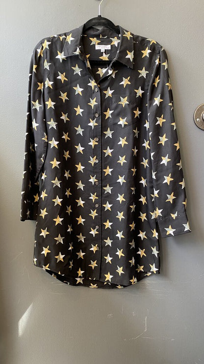 Silk Star Print Shirtdress