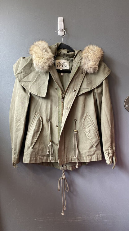 Fur Trim Canvas Utility Jacket