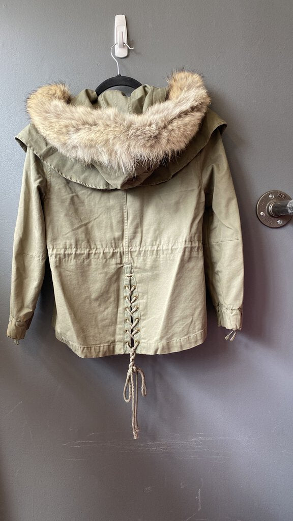 Fur Trim Canvas Utility Jacket