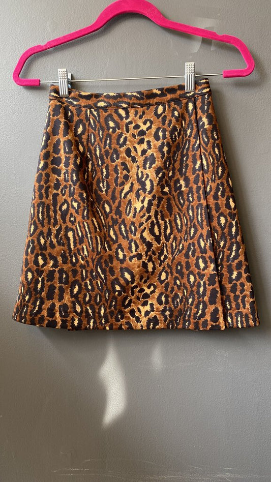 Leopard Wrap Mini Skirt (IT38)