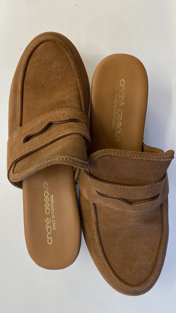 Suede Loafer Clog Mules