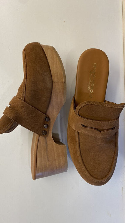 Suede Loafer Clog Mules