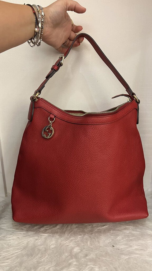 Red Leather Hobo Bag