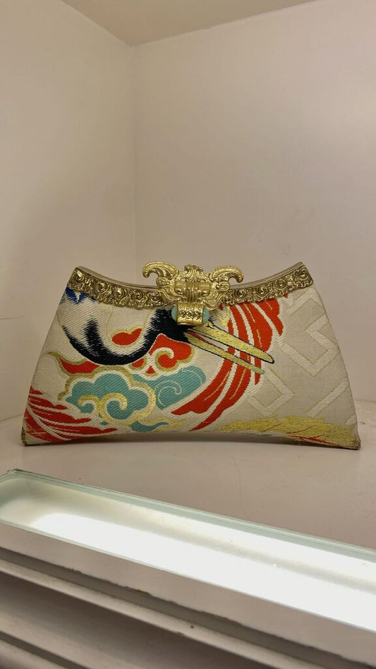 Vintage Bird Print Clutch