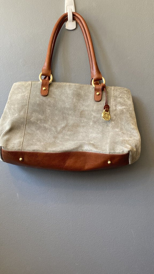 Suede Hinge Shoulder Tote