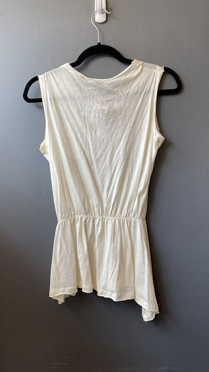 Raw Hem Cotton Peplum Tank