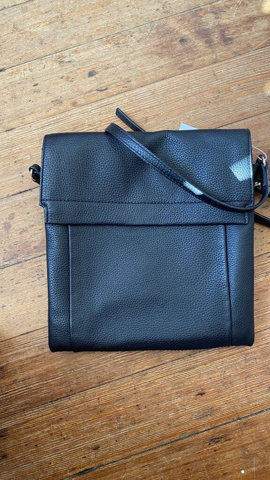 Leather Flap Zip Crossbody Bag