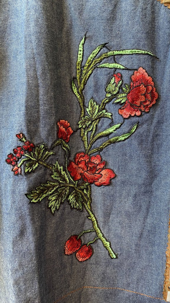 Denim Flower Applique Tunic