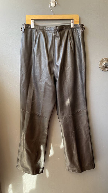 Vintage Leather Wide Leg Pants