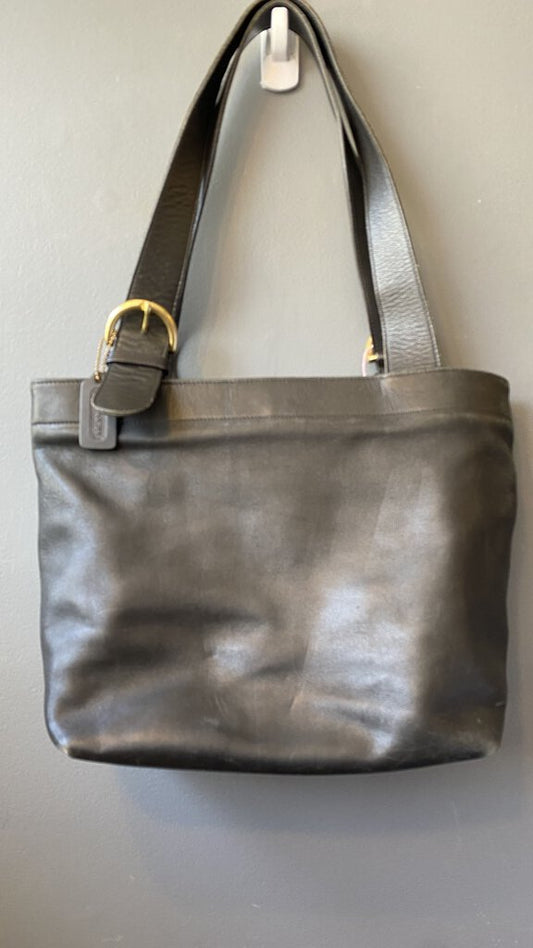 Vintage Leather Buckle Tote