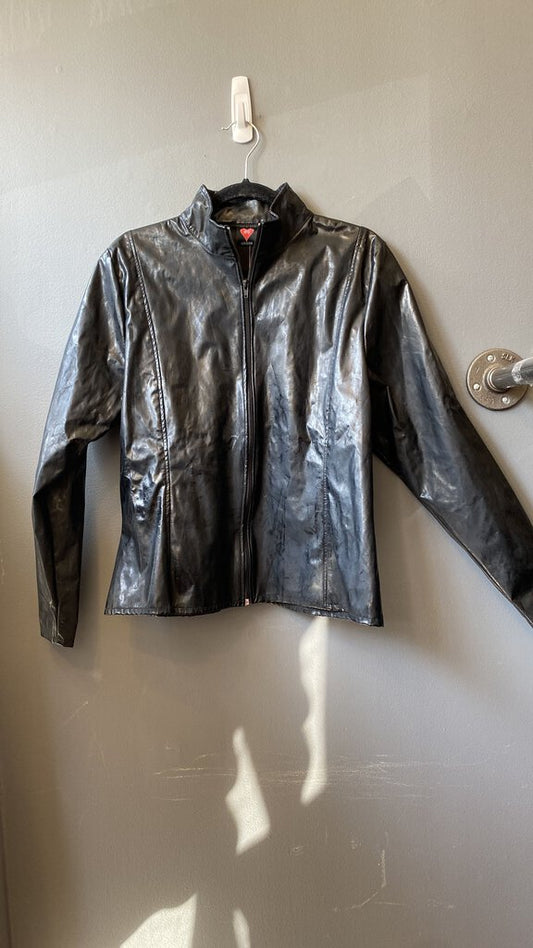 Leather Look Light Zip Up Jacket