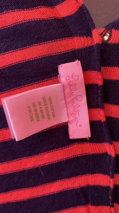 Striped Button Detail Poncho