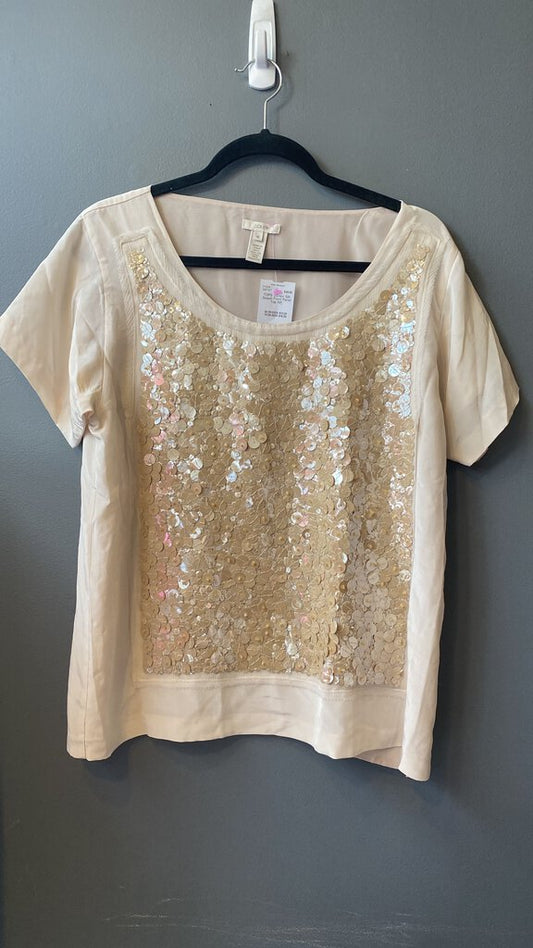 Silk Sequin Front Panel Top