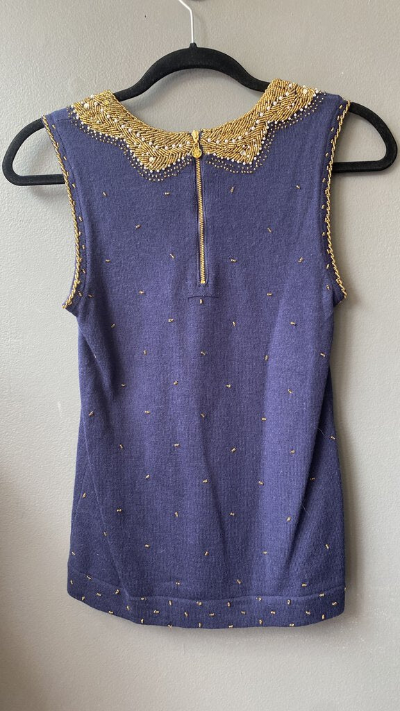 Beaded Knit Sleeveless Top