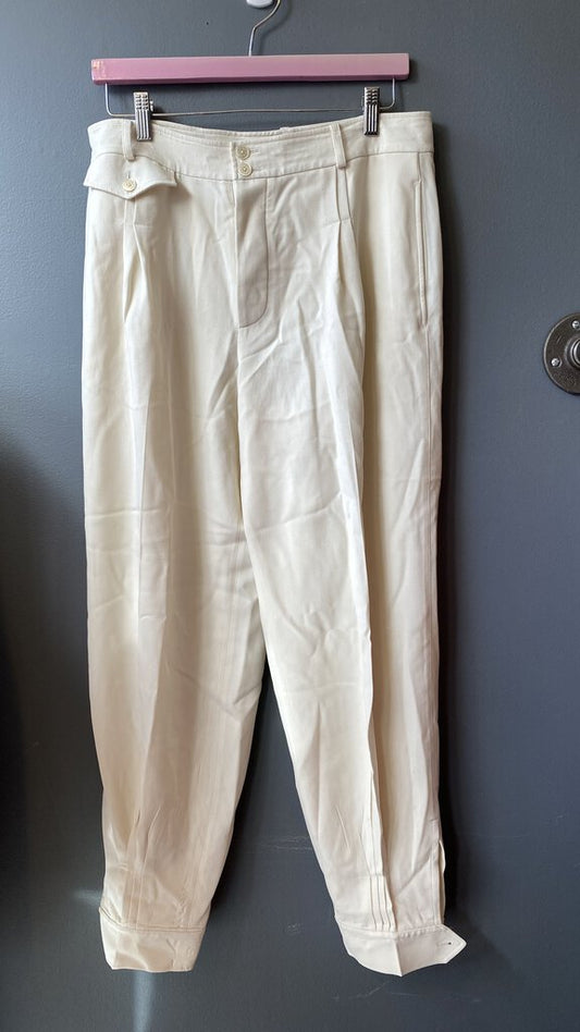 Wool Button Ankle Pleated Pants (as is)