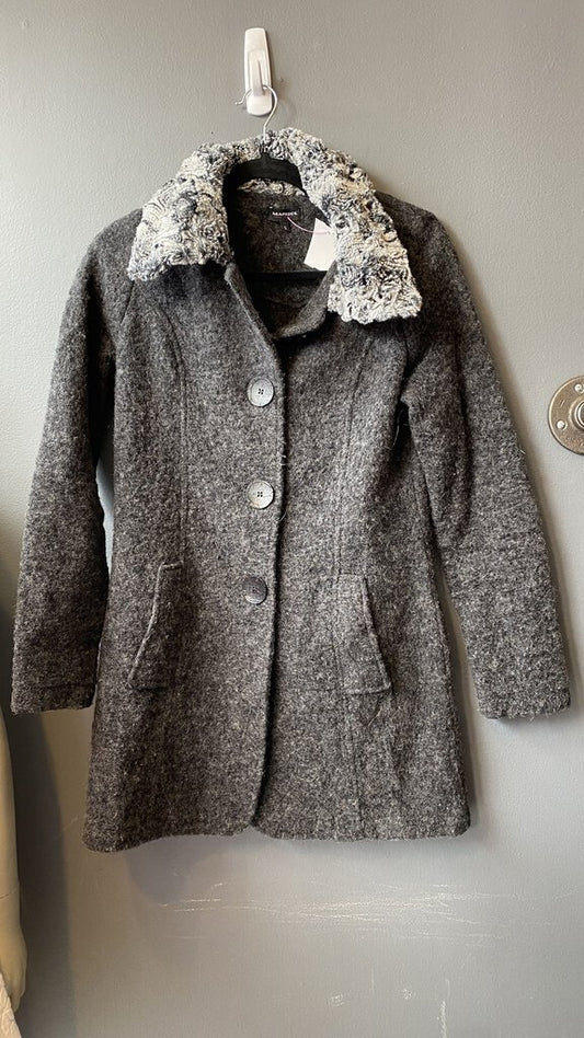 WoolBlend Faux Fur Collar Jacket