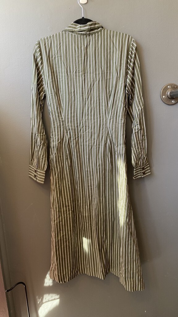 Faux Wrap Stripe Midi Shirtdress