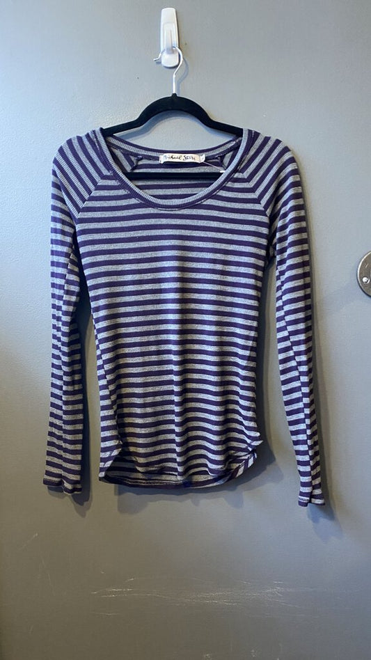 Microrib Stripe Scoopneck Tee