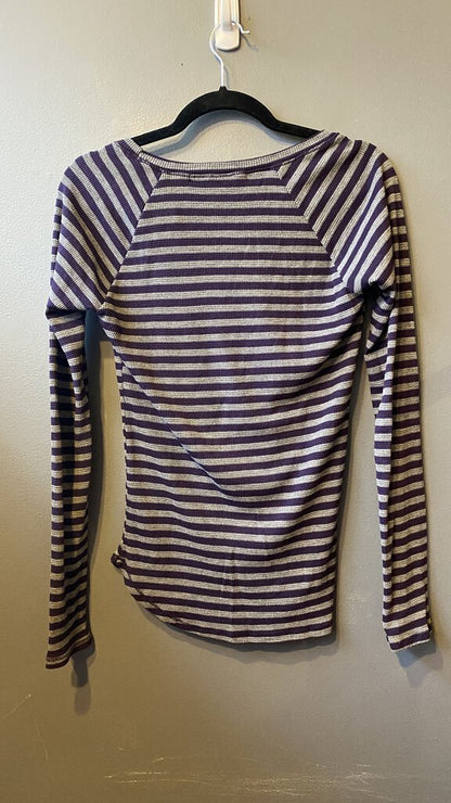 Microrib Stripe Scoopneck Tee