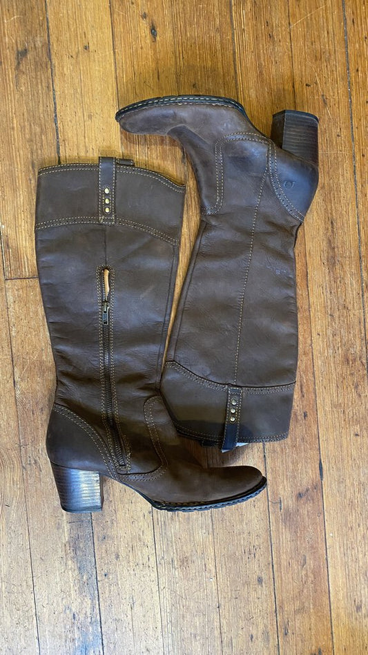 Tall Leather Heeled Boots