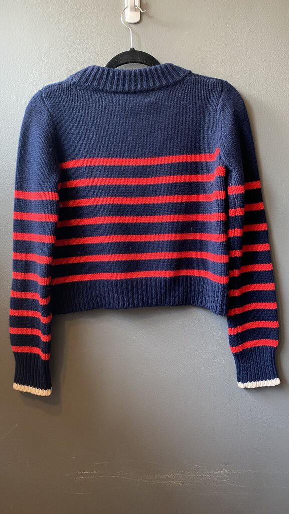 Wool Cashmere Stripe Crop Sweater