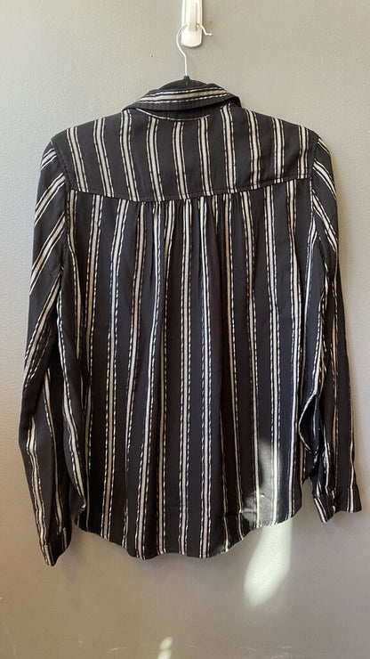 Striped Metallic Button Up